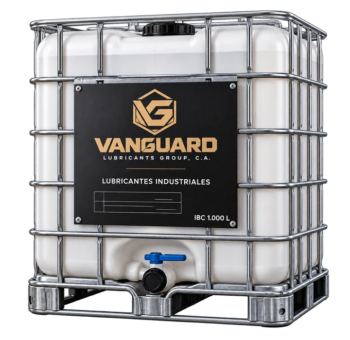 IBC de 1.000 litros Vanguard, con jaula metálica y válvula de descarga